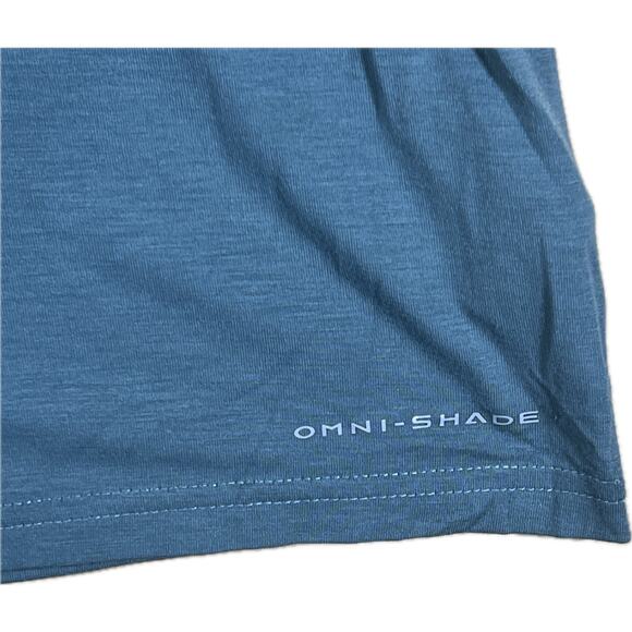 Columbia PFG Omni-Shade Fish Flag Tee Men’s XL Blue UV Protection Fishing Shirt - Picture 6 of 10